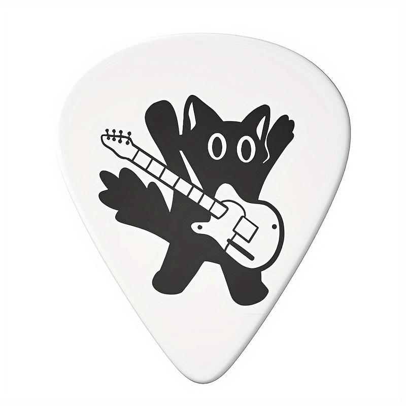 Cat Playing Guitar Pattern Guitar Pick with Keychain, Guitar Pick & Keychain Set, Music Accessories for Bass, Acoustic & Electric Guitar