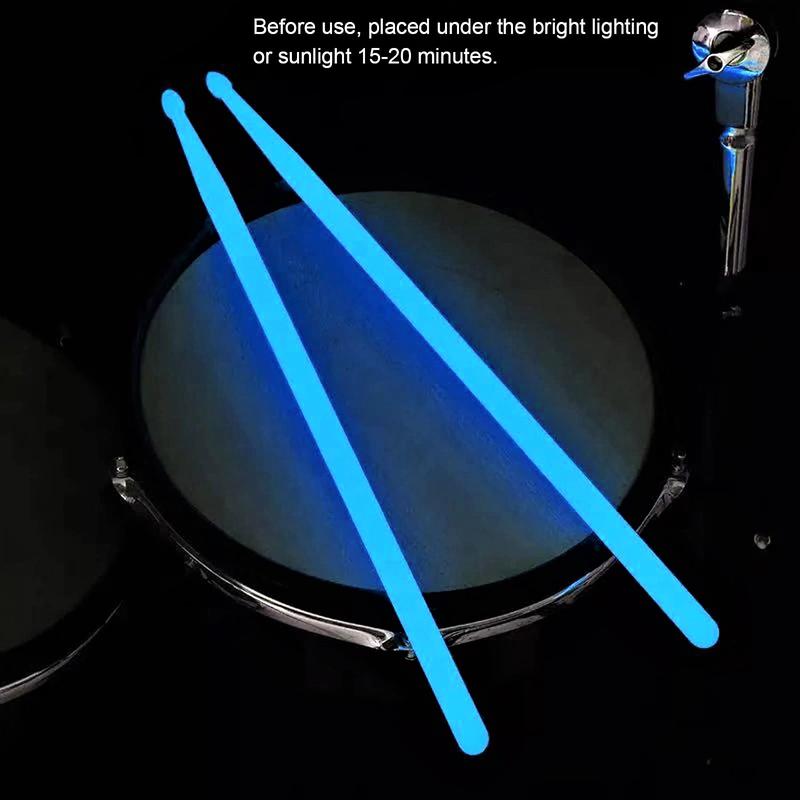 Light Up Drum Sticks 2 Pairs, 5A Luminous Light Up Drumsticks, Bright Luminous Glow in The Dark Drumsticks