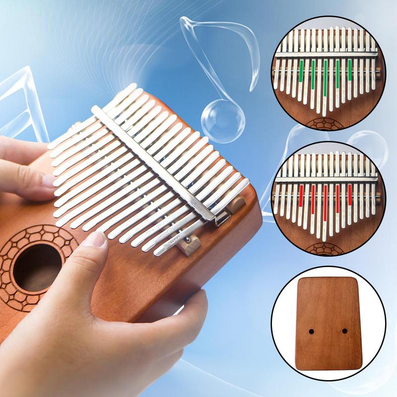 Thumb Piano Set, 1 Set Mini Finger Piano Set Includes Kalimba Thumb Piano & Keyboard Stickers & Polishing Cloth & Tuning Hammers & Finger Covers & Storage Bag