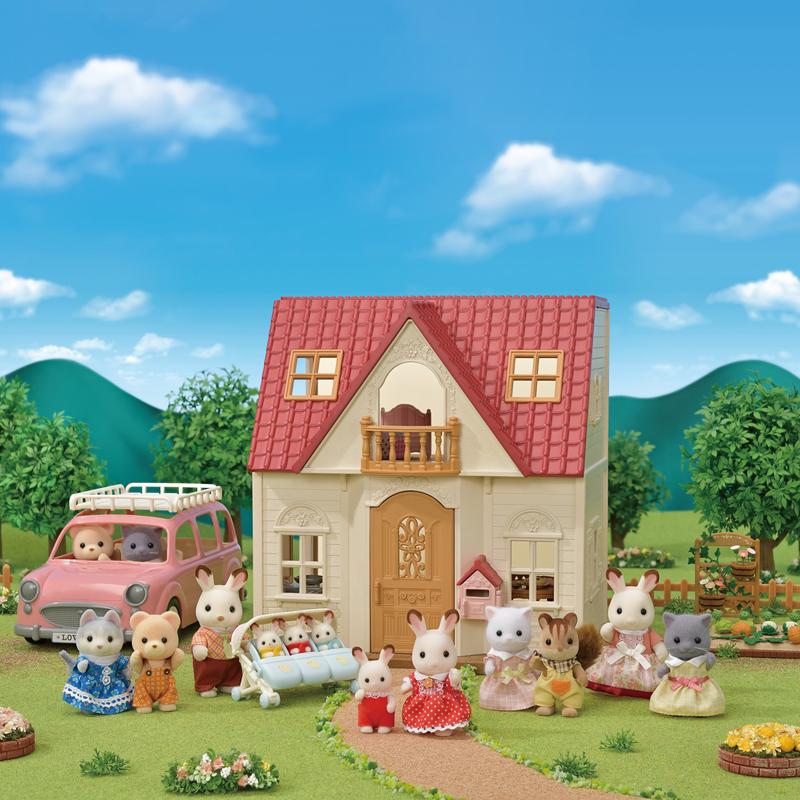 Calico Critters Red Roof Cozy Cottage, Dollhouse Playset with Figure, Furniture and Accessories