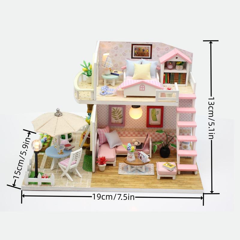 Wooden DIY Miniature House Kit Kit, 1 Box Assembly Model Kit with Furniture, 3D Puzzle, Birthday Gift for Teenagers and Adults, Home Decor Micro Model