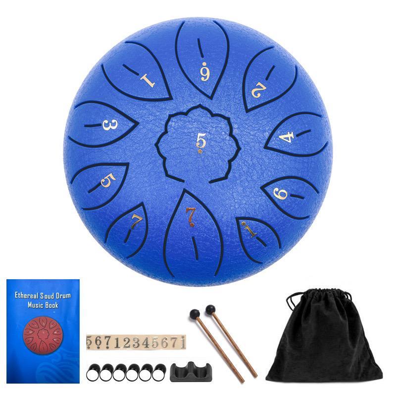 6 Inch Steel Tongue Drum, 1 Set Portable Mini Ethereal Drum with Drumsticks & Music Book & Storage Bag & Finger Picks, Musical Instrument for Music Education, Stocking Fillers Gift