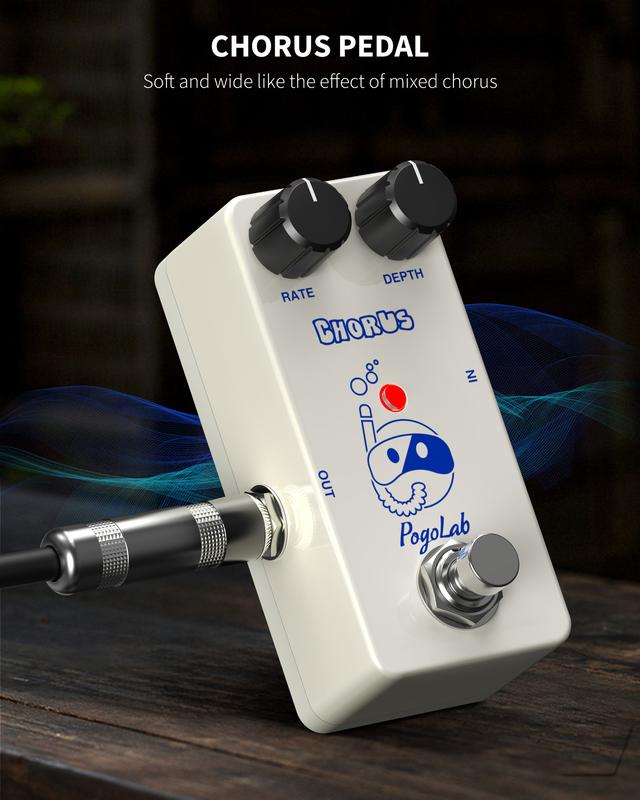 POGOLAB Chorus Pedal, Chorus Guitar Pedal, Mini Analog Chorus Pedal, True Bypass for Electric Guitar