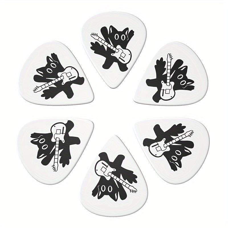 Cat Playing Guitar Pattern Guitar Pick with Keychain, Guitar Pick & Keychain Set, Music Accessories for Bass, Acoustic & Electric Guitar