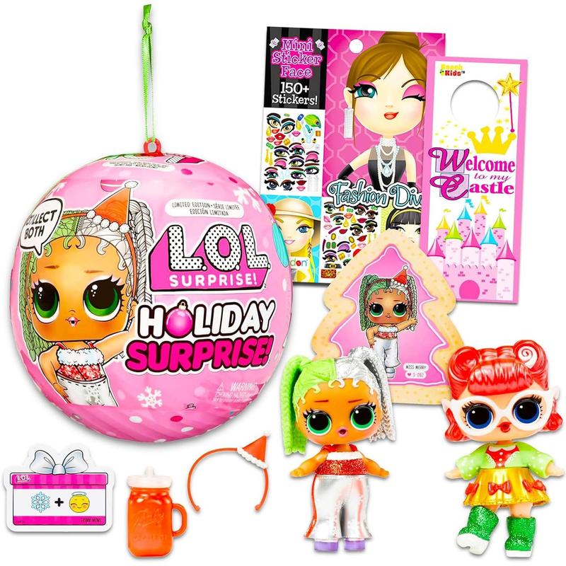 Game Party LOL Surprise Mystery Toys for Girls - Bundle with Mini Holiday LOL Surprise Mystery Doll with Accessories Plus Sticker Activity Book, More | LOL Surprise Blind Ball