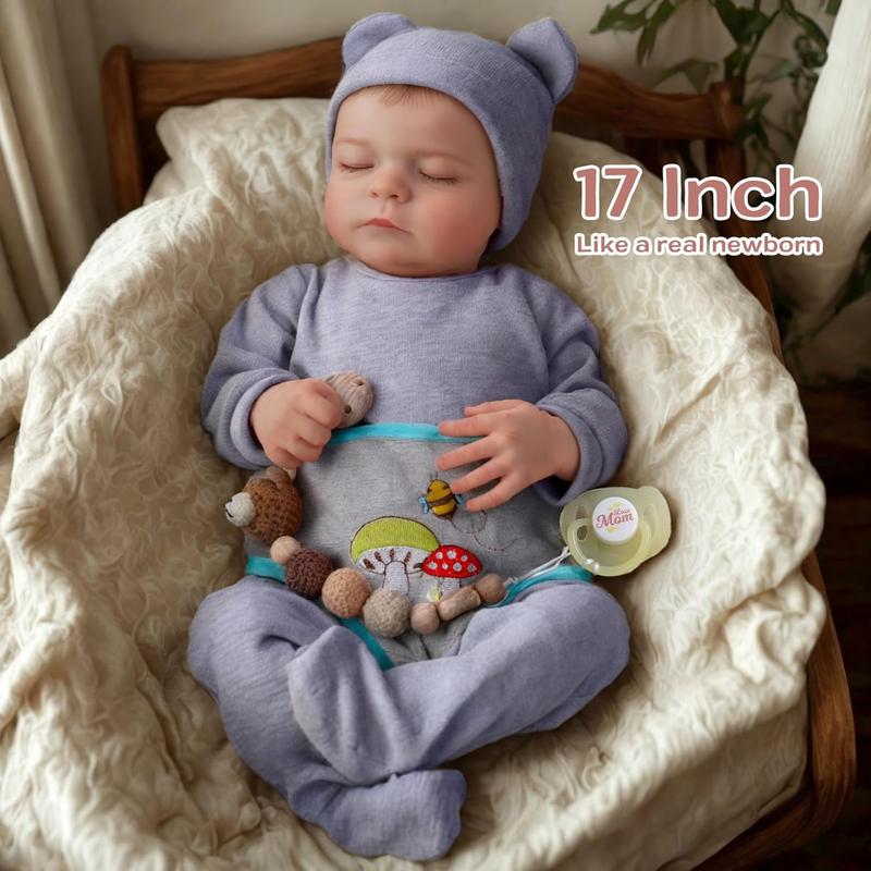 BABESIDE Lifelike Reborn Baby Dolls Boys - 17-Inch Real Baby Feeling Realistic-Newborn Baby Dolls Full Body Vinyl Anatomically Correct