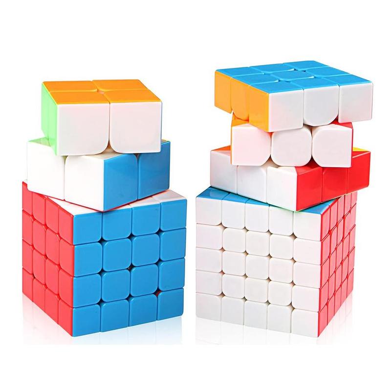 Cube Toy Kit, 4 Counts set Colorful Cube Toy, 2x2, 3x3, 4x4, 5x5, Develop Intelligence, Easy Turning and Smooth Play, Enhances Hands-on Ability