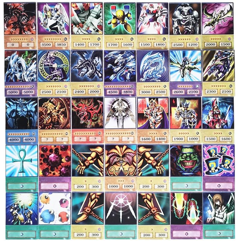 Set of 100 Yu-Gi-Oh Cards - Blue Eyes, Dark Magician, Exodia, Obelisk, Slifer, Ra Proxy Cards - Perfect for Gifts & Toys