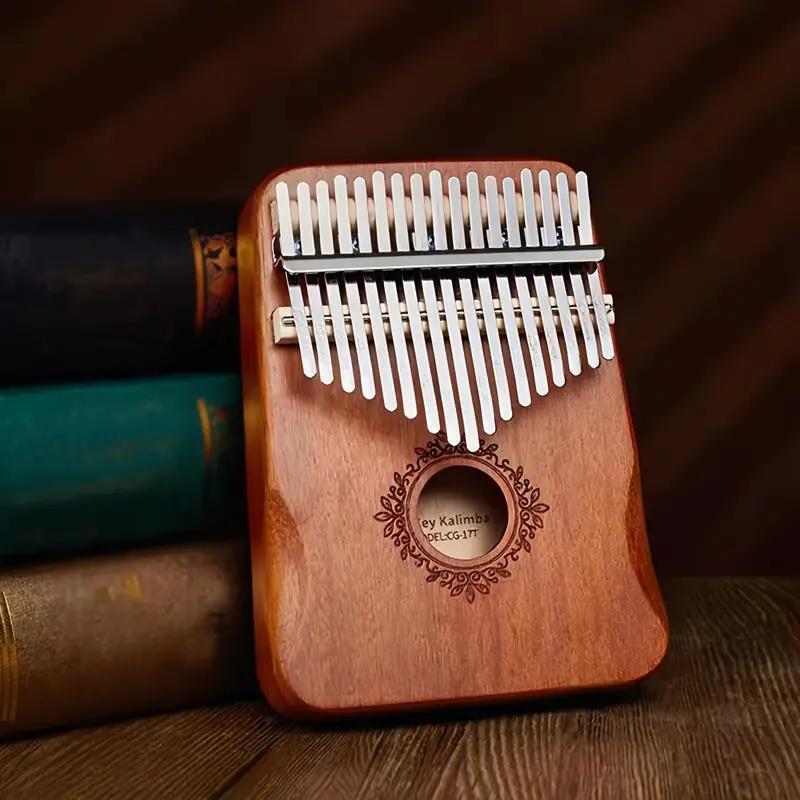 17 Keys Kalimba Thumb Piano, Retro Style Finger Piano with Hand-rest Curve Design, Portable Musical Instruments for Adults Beginners Lovers Players Professional