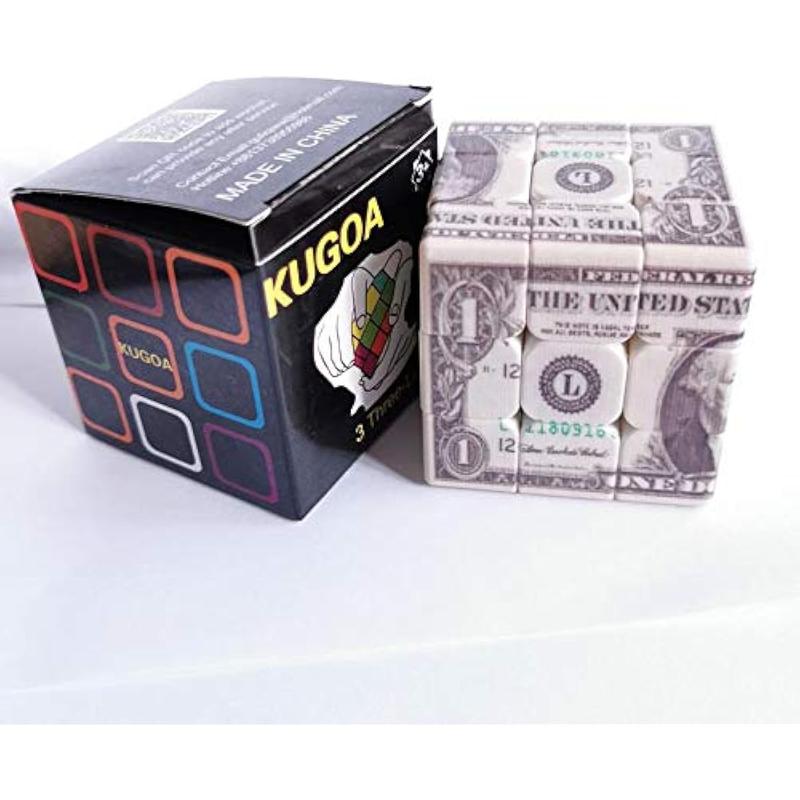 Dollar Notes Bill Pattern Magic Cube Puzzle,IQ Games Puzzles Relief Effect Teens Adult Toys,5.6cm 2.2