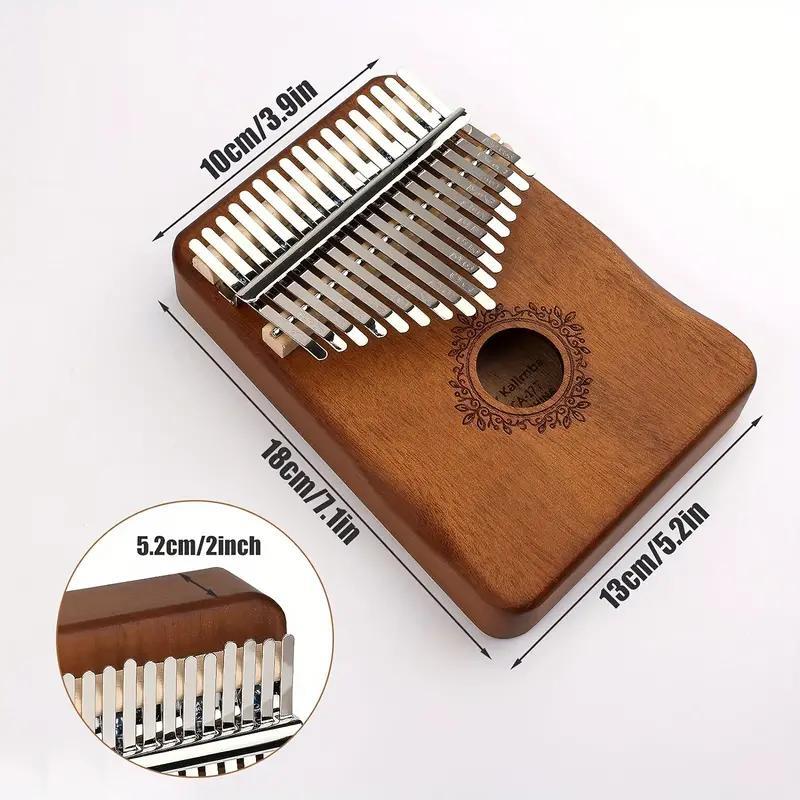 17 Keys Kalimba Thumb Piano, Retro Style Finger Piano with Hand-rest Curve Design, Portable Musical Instruments for Adults Beginners Lovers Players Professional