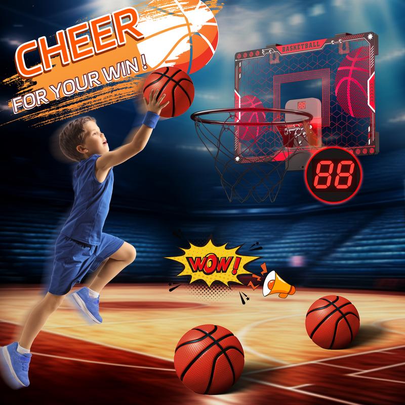 Basketball Hoop Indoor for Kids, Basketball Hoop Goal with Scoreboard, Mini Portable Basketball Hoop Game Toys Gifts for Boys Girls