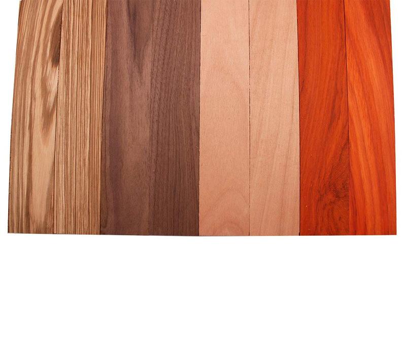 Imported Exotic Hardwood Variety Pack - Zebrawood, Walnut, Padauk, Okoume - 3 4