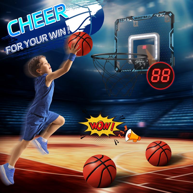 Mini Indoor Basketball Hoop with Electronic Scoreboard Portable Basketball Goal for Kids, Indoor Game Toy Birthday Christmas Gift for Boys Girls