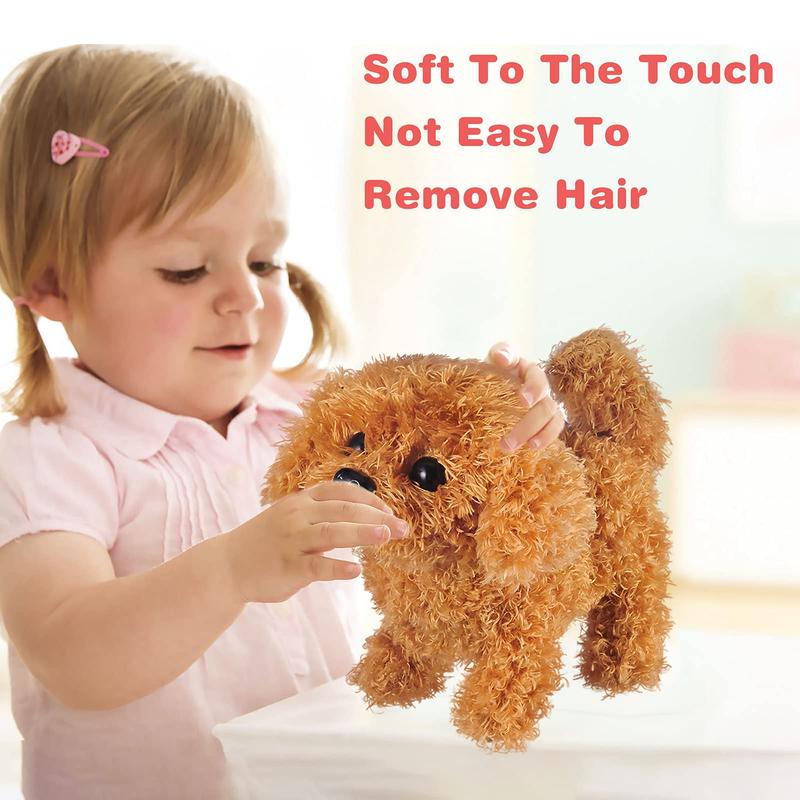 Plush Teddy Toy Puppy Electronic Interactive Pet Dog - Walking, Barking, Tail Wagging, Stretching Companion Animal