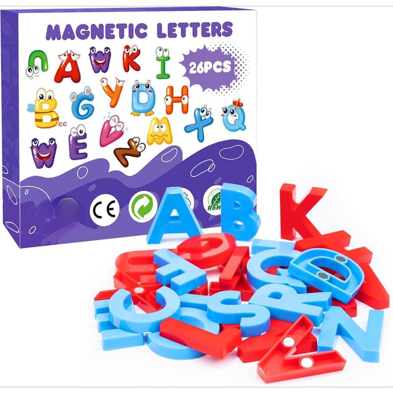 Magnetic Alphabet and Number Toy Set: Strong Magnetic 78 Pieces Colorful Alphabet Magnets, Learning Toys for Kids Boys Girls