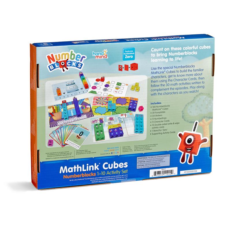 hand2mind MathLink Cubes Numberblocks 1-10 Activity Set, 30 Preschool Learning Activities, Building Blocks for Toddlers 3-5, Counting Blocks, Linking Cubes, Math Counters for Kids, Educational Toys