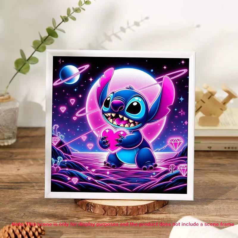 Cartoon Stitch Pattern Diamond Arts Colorful Painting Kit without Frame, DIY 5D Diamond Arts Crafts for Gifts, Wall Art Decorations for Home