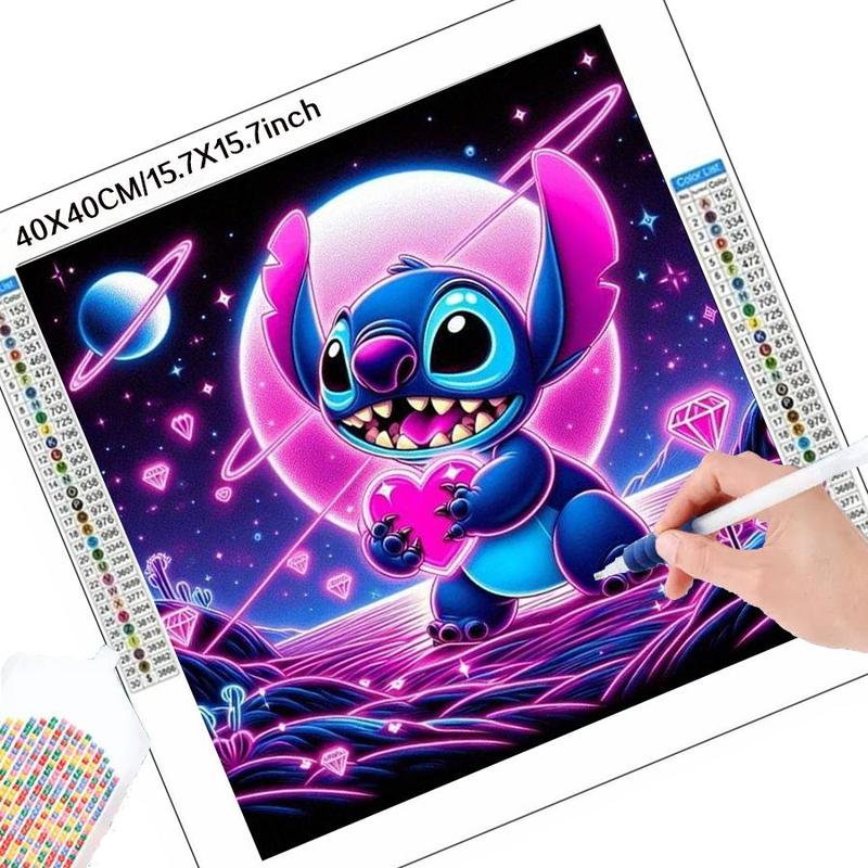 Cartoon Stitch Pattern Diamond Arts Colorful Painting Kit without Frame, DIY 5D Diamond Arts Crafts for Gifts, Wall Art Decorations for Home