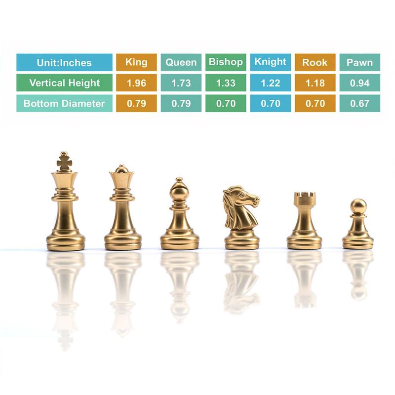 10'' Magetic Travel Chess Set, Plastic Portable Folding Chess Board Game with Gold and Silver Chess Pieces - 2 Extra Queens - Chess for Beginner, Kids, Adults