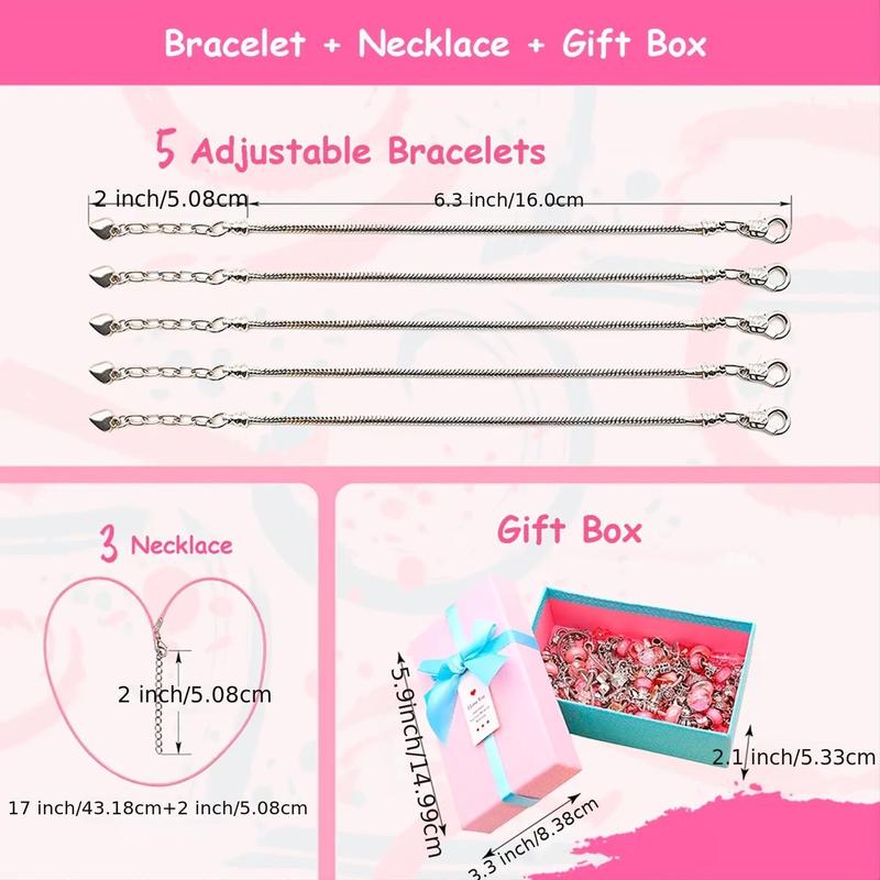 76pcs set DIY Jewelry Making Kit, Creative Handmade Decorations, Bracelet Making Kit for Girls & Women, Birthday Anniversary Gift