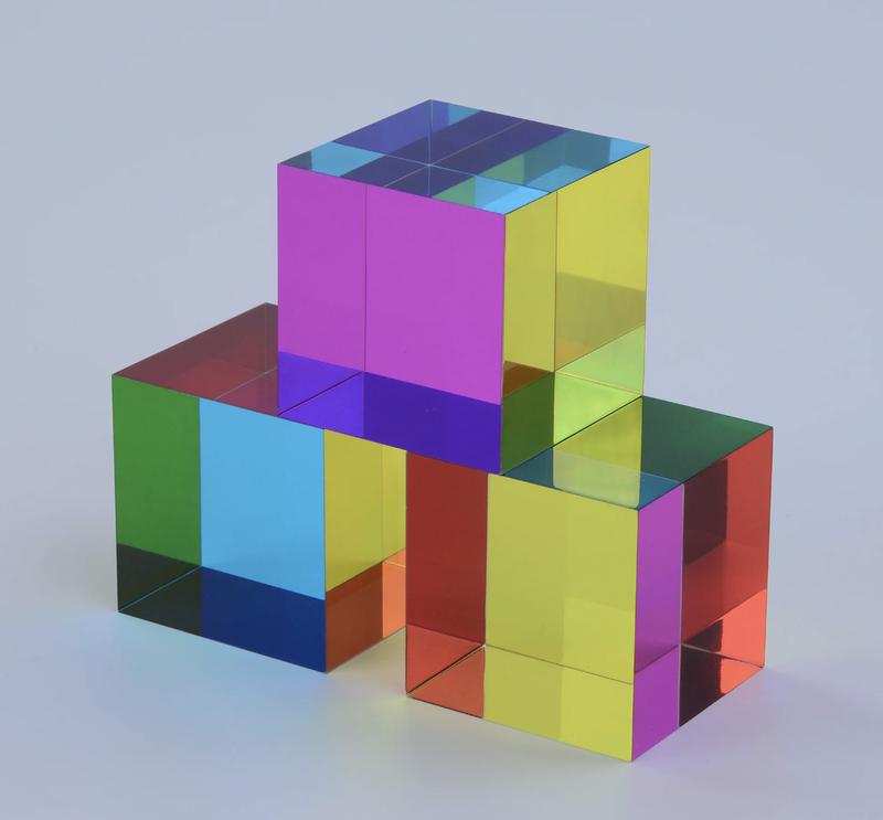 CMY Cubes - The C, M, Y Cubes - Hue Cubes - Optical Color Cube - Diamond Polished - Teaches Subtractive Color Mixing - Educational, Scientific, Physics & Kinetic Art Desk Toy