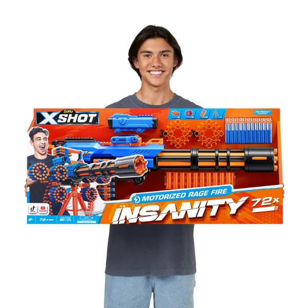 Insanity Motorized Rage Fire (72 Darts), Air Pocket Technology, Outdoor blaster by ZURU, Ages 8+