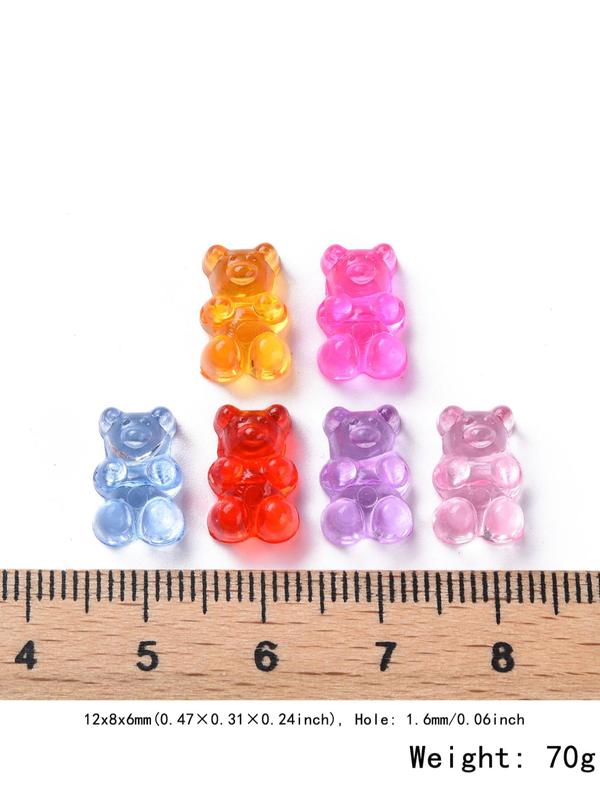 Mixed Color Bear Shaped Bead, 200pcs Cute Bear Shaped Bead, Diy Jewelry Accessories for Bracelet Necklace Earrings, Diy Jewelry for Women & Girls