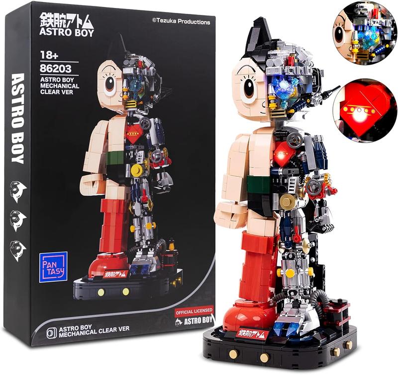 PANTASY Astro Boy (Light Kit Edition) Building Kit, Cool Building Sets for Adults, Creative Collectible Build-and-Display Model for Home or Office, Birthday Present for Teens, Thanksgiving (1258Pieces) (86203HY-LIGHT)