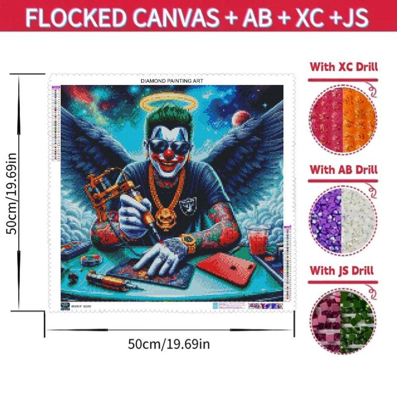 Clown Pattern DIY Diamond Art Painting Kit without Frame, DIY Decorative Art Picture for Beginner, DIY Home Decor