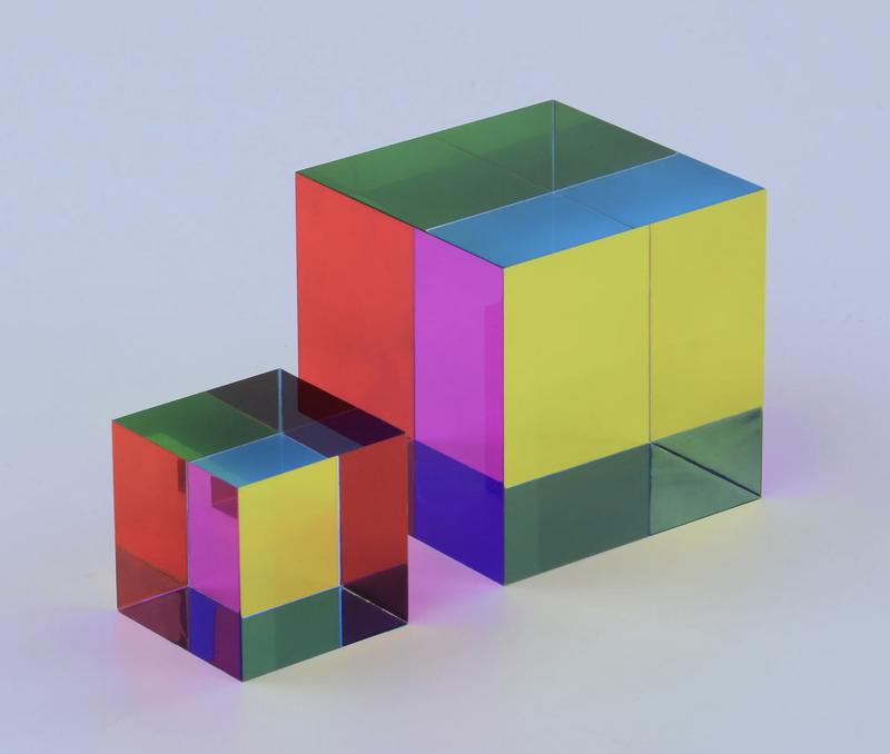 CMY Cubes - The C, M, Y Cubes - Hue Cubes - Optical Color Cube - Diamond Polished - Teaches Subtractive Color Mixing - Educational, Scientific, Physics & Kinetic Art Desk Toy