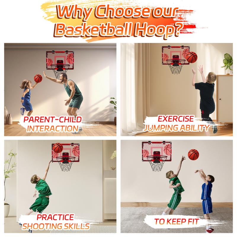 Basketball Hoop Indoor for Kids, Basketball Hoop Goal with Scoreboard, Mini Portable Basketball Hoop Game Toys Gifts for Boys Girls