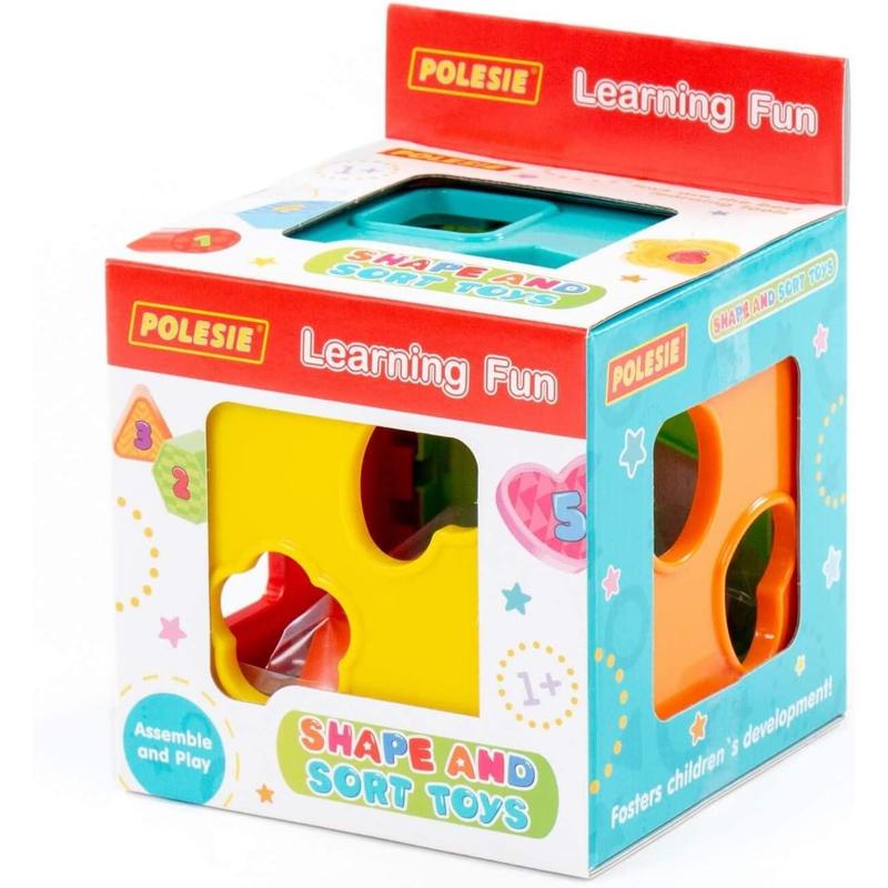 Polesie Shape Sorting Cube with 6 Number Blocks, Safe for Kids Shape Sorter, Best Shape Sorters for Toddlers 1-3, Favorite Learning Baby Toy for Every Boy & Girl 0+