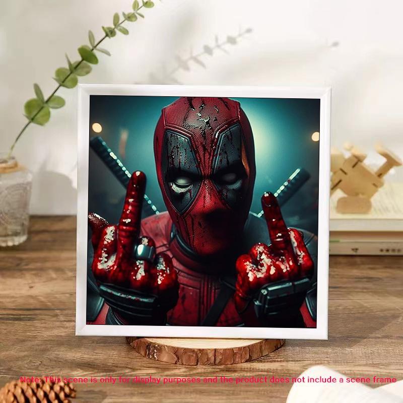 Deadpool Pattern DIY Diamond Arts Colorful Painting Kit without Frame, DIY 5D Diamond Arts Colorful Painting Kit, Wall Art Decor for Home