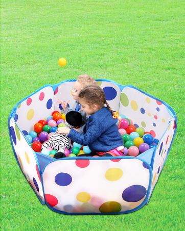 Large Pop-Up Toddler Ball Pit Tent for Girls & Boys - Indoor Outdoor Baby Playpen with Zipper Storage Bag, Blue (Without Balls)