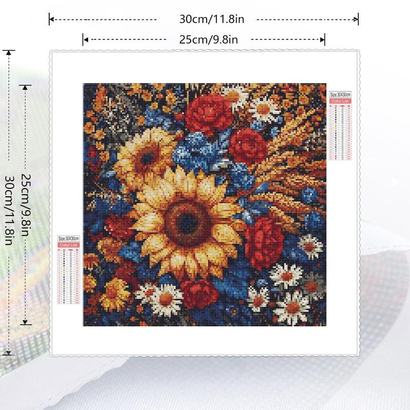 Sunflower Pattern Diamond Arts Colorful Painting Kit without Frame, DIY Diamond Decorative Art Picture for Beginner, Wall Art Decoration for Home