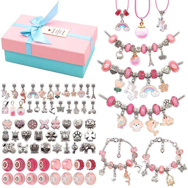 76pcs set DIY Jewelry Making Kit, Creative Handmade Decorations, Bracelet Making Kit for Girls & Women, Birthday Anniversary Gift