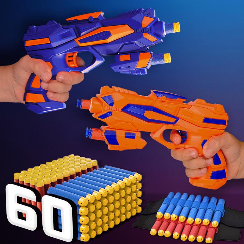 Blasters & Toy Guns 2 Pack with 60 Darts for Kids - Perfect Christmas or Birthday Gift outdoor sport nerf  rebelle year old