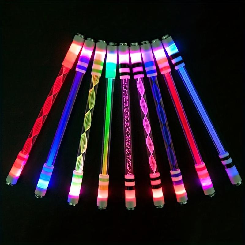 Random Color Glowing LED Spinning Pen, 1 2 3 4 Counts Rolling Stress Relieving Toy, Perfect Pocket-sized Gift for Christmas Halloween Thanksgiving(no Writing Function)