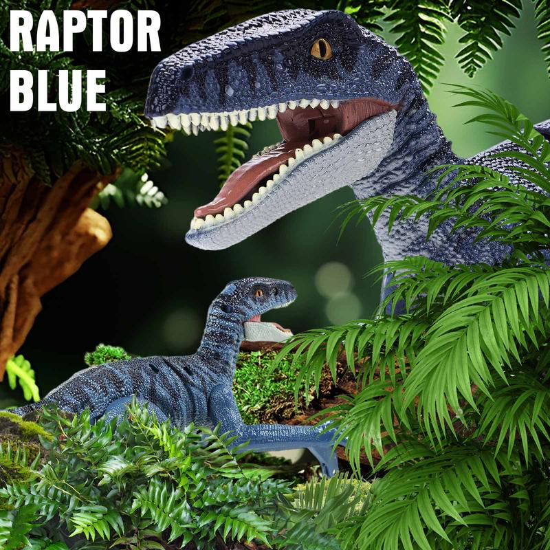 RC Dinosaur Toys for Kids, Electronic R C Dinosaur Walking Robot Toy with Light &Realistic Roaring Sound Velociraptor