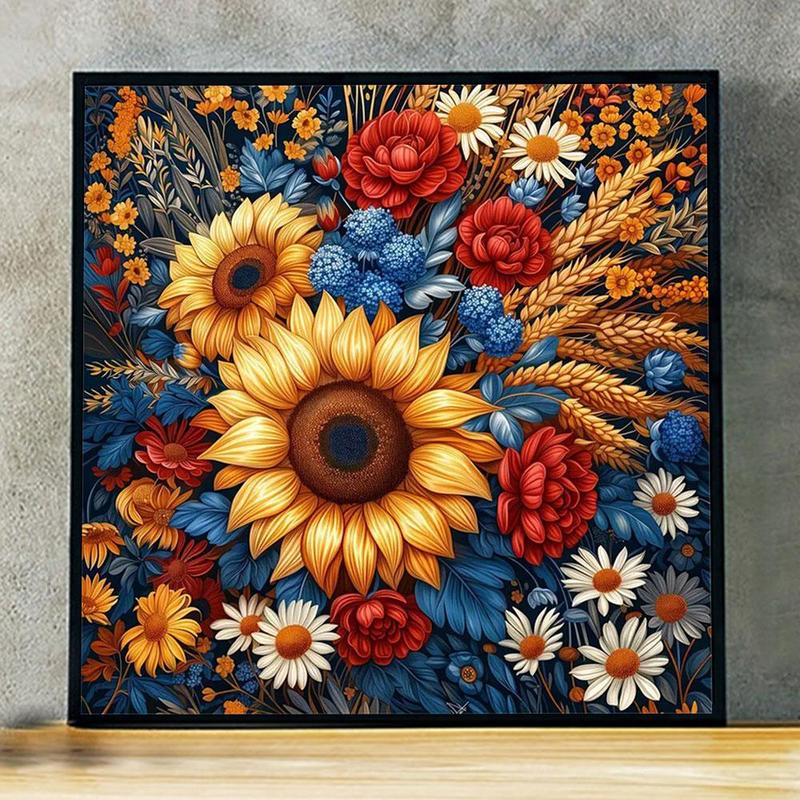 Sunflower Pattern Diamond Arts Colorful Painting Kit without Frame, DIY Diamond Decorative Art Picture for Beginner, Wall Art Decoration for Home