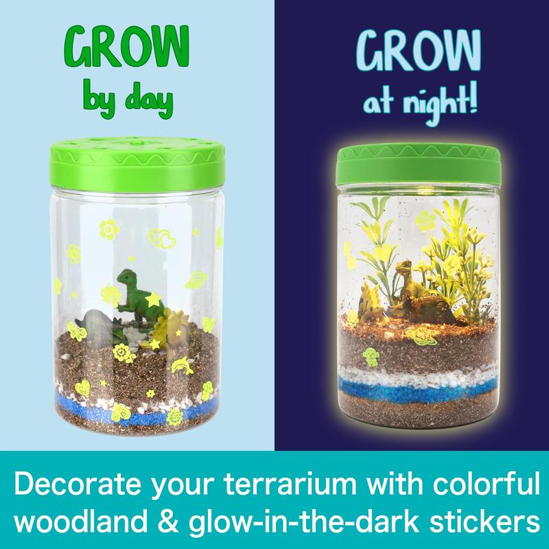 Christmas gifts kids toys,Light Up Dinosaur Terrarium Kit for Kids, Educational Science Kits Gardening Kit for Kids Boys and Girls, Creative Dinosaur Toys for Boys, Arts and Crafts for Kids Birthday Gifts for Ages 4 5 6 7 8-12