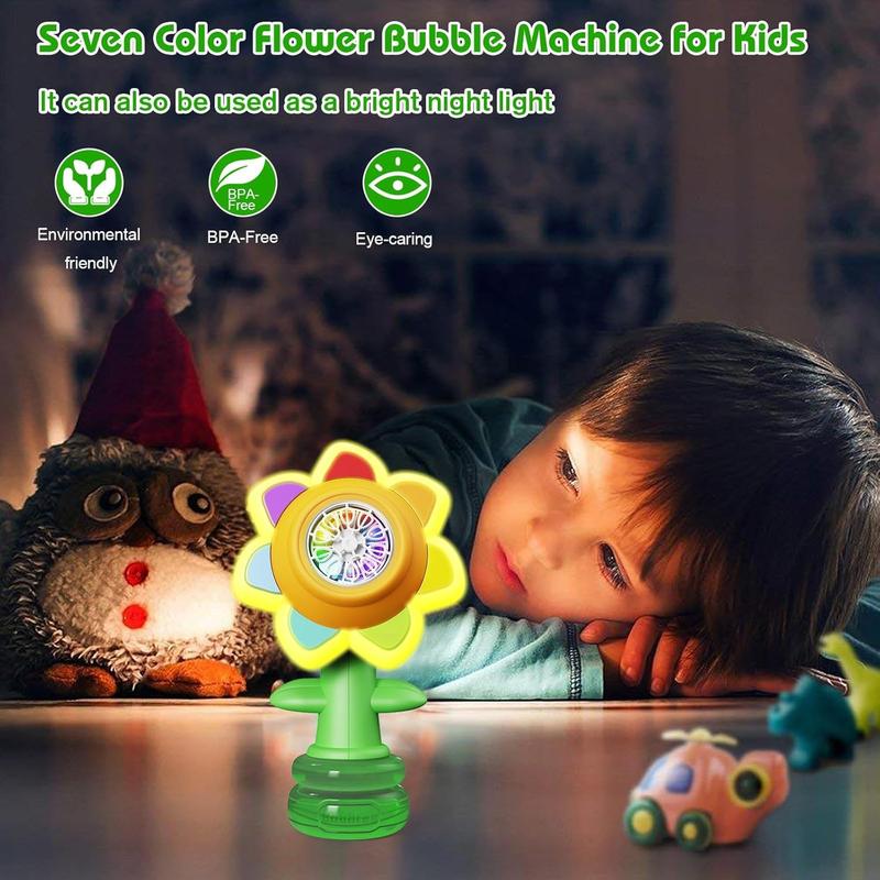 Halloween Sunflower Children's Automatic Bubble Machine Sunflower Night Light Bath Bubble Machine Toy