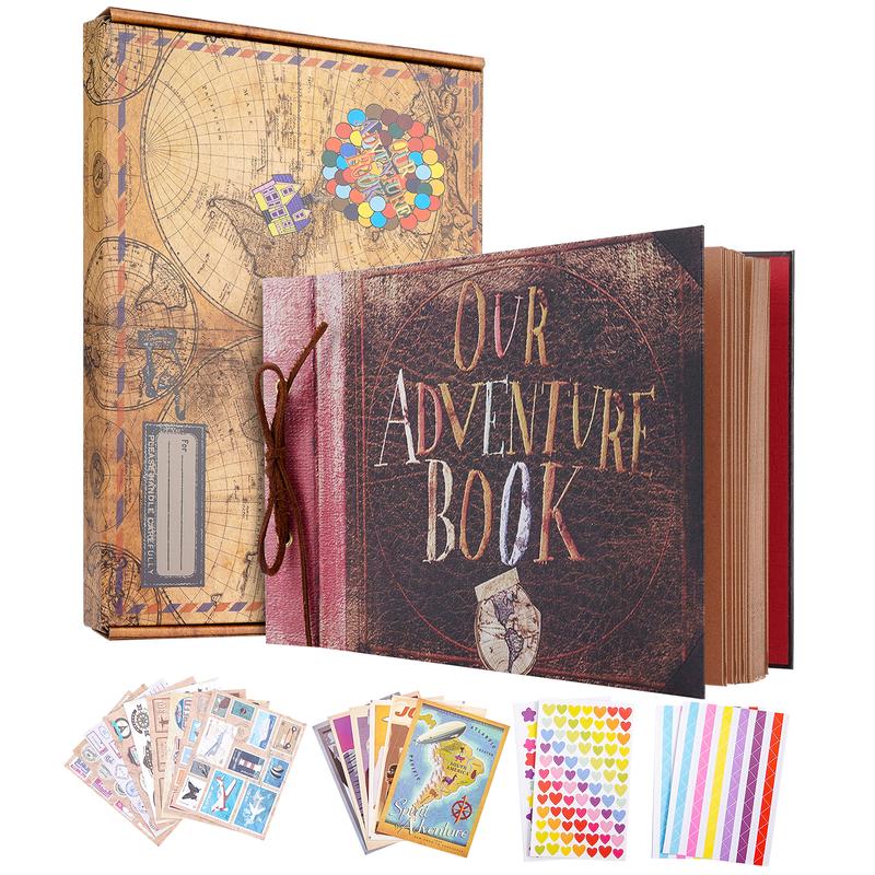 Our Adventure Book Scrapbook Handmade DIY Family Photo Album Expandable 11.6x7.5in 80 Pages With Gift Box Multiple Accessories Mother's Day Gifts