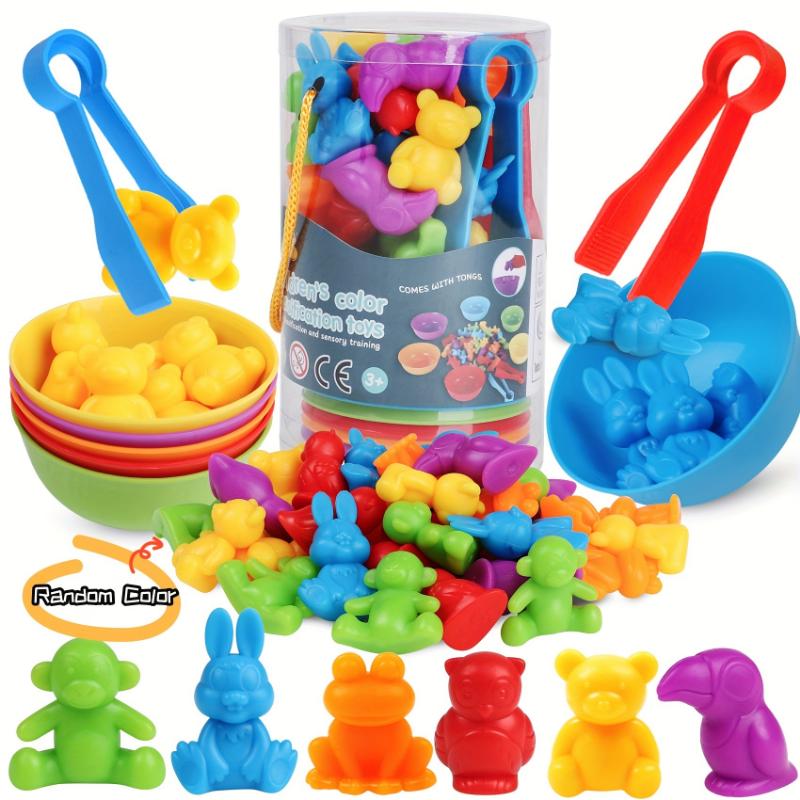 Counting Animal Toys, Stacking Bowl Matching Game, Color Sorting Math Learning Activity Toys, STEM Educational Sensory Toys, Christmas And Birthday Gifts