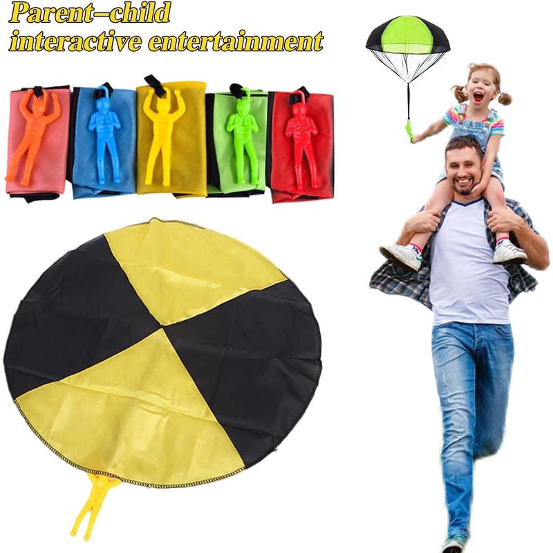 10 piece set of parachute toys, tangle free throwing toy parachute, children's outdoor throwing flying toy, gift (5 colors)