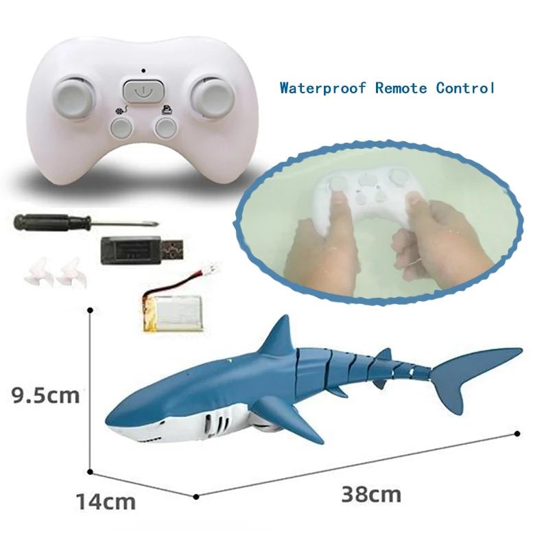 Rc Shark whale Spray Water Toy Remote Controlled Boat ship Submarine Robots Fish Electric Toys for Kids Boys baby Children