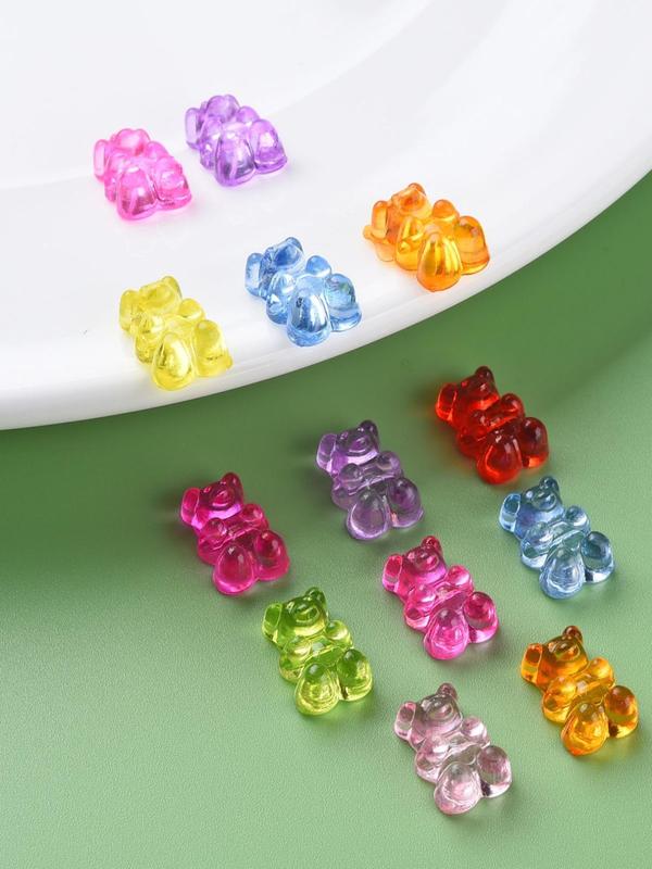 Mixed Color Bear Shaped Bead, 200pcs Cute Bear Shaped Bead, Diy Jewelry Accessories for Bracelet Necklace Earrings, Diy Jewelry for Women & Girls