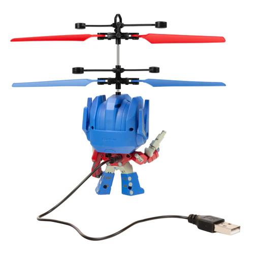 Transformers Bumble Bee & Optimus Prime Big Head Figure Sensor Flying Helicopter