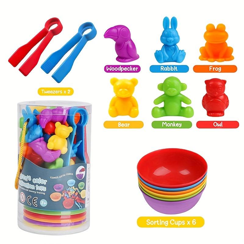 Counting Animal Toys, Stacking Bowl Matching Game, Color Sorting Math Learning Activity Toys, STEM Educational Sensory Toys, Christmas And Birthday Gifts